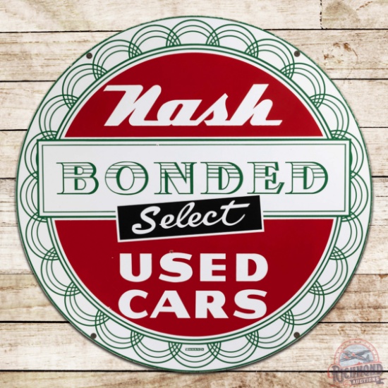 Superb Nash Bonded Select Used Cars 42" Double Sided Porcelain Sign