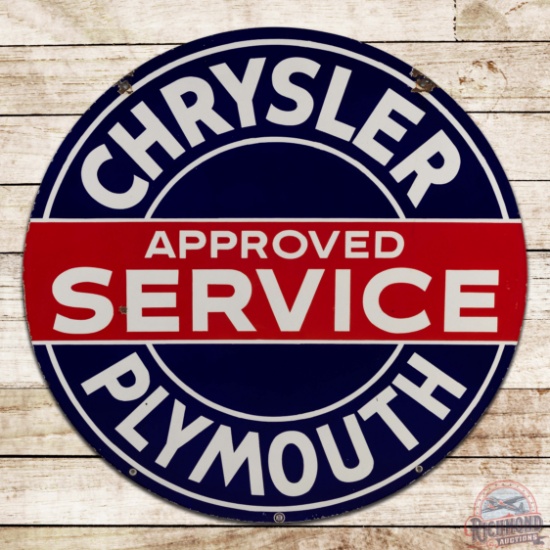 Chrysler Plymouth Approved Service 42" Double Sided Porcelain Sign