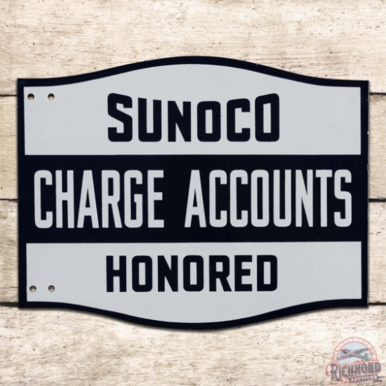 Exceptional Sunoco Charge Accounts Honored Double Sided Porcelain Service Station Sign