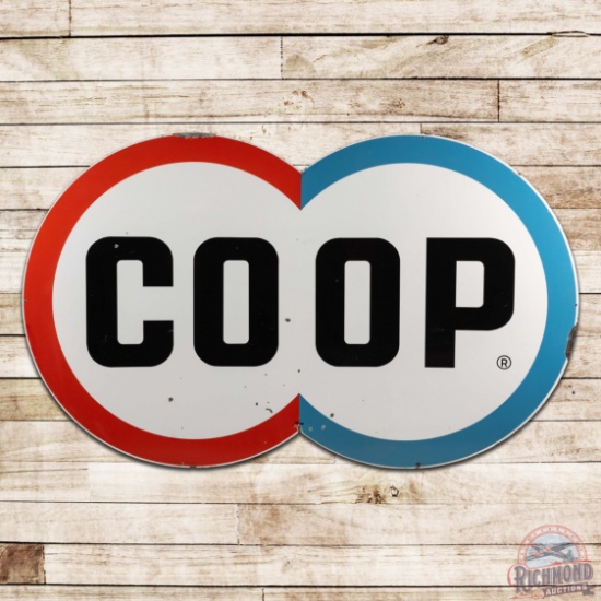 Co-Op Gasoline 7' Die Cut Single Sided Porcelain Sign