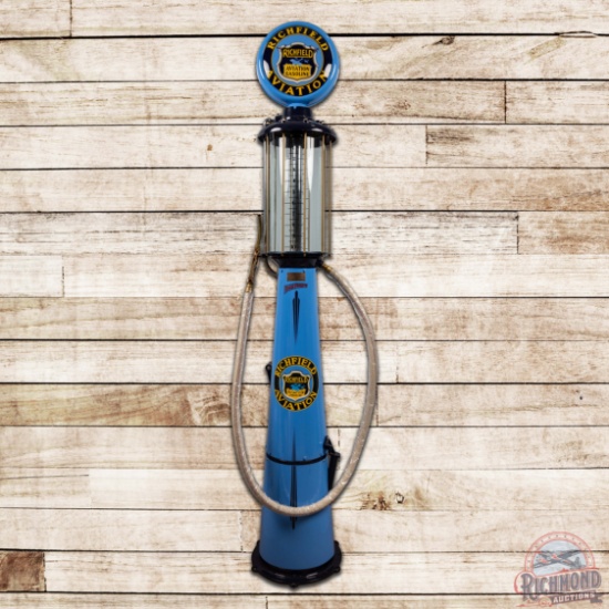 Rush Model K 10 Gallon Visible Gas Pump Restored Richfield Aviation
