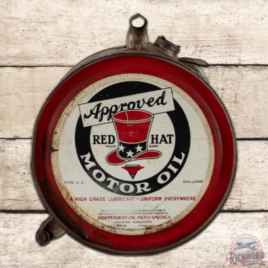 Red Hat Approved Motor Oil Rocker Can "High Grade Lubricant"