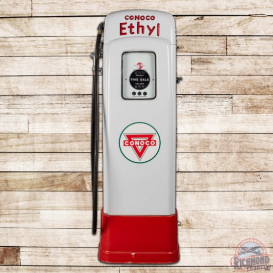 Martin & Schwartz Model #80 Conoco Ethyl Script Top Computing Gas Pump Restored