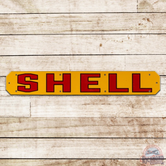Excellent Shell Gasoline Single Sided Porcelain Tanker Truck Sign