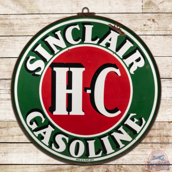 Sinclair H-C Gasoline 6' Double Sided Porcelain Sign w/ Ring