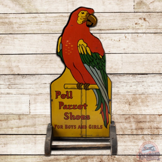 Poll Parrott Shoes "For Boys and Girls" Double Sided Wooden Curb Sign