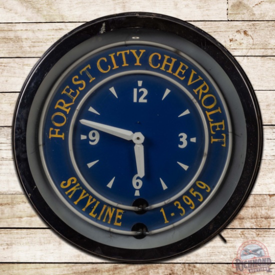 Forest City Chevrolet 30" Neon Advertising Clock