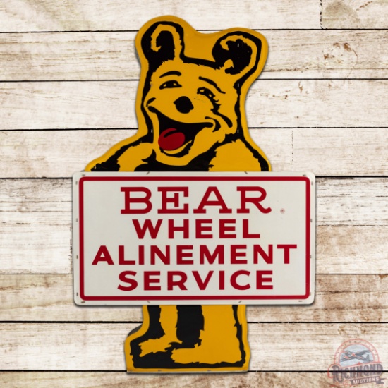 Bear Wheel Alignment Die Cut Double Sided Tin Sign