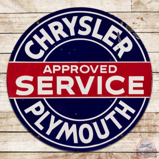 Chrysler Plymouth Approved Service 42" Double Sided Porcelain Sign