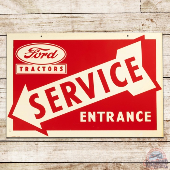 Superb Ford Tractors Service Entrance Double Sided Tin Sign w/ Arrow & Logo