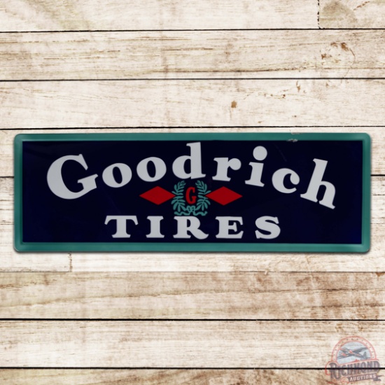 Amazing Goodrich Tires Horizontal 5' Single Sided Porcelain Sign w/ Logo