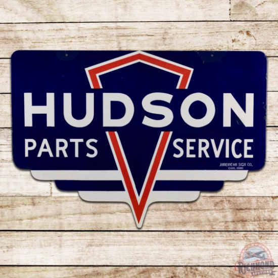 Hudson Parts Service Die Cut Double Sided Porcelain Sign