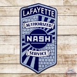 Nash Lafayette Authorized Service Die Cut Double Sided Porcelain Sign