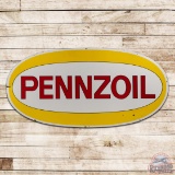 Pennzoil Gasoline 8' Double Sided Porcelain ID Sign