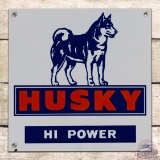 Superb Husky Hi Power Single Sided Porcelain Pump Plate Sign