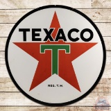 1954 Texaco Gasoline 6' Double Sided Porcelain ID Sign
