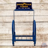 Goodyear Porcelain Tire Rack Store Display Complete w 3 Signs