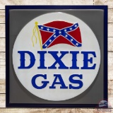 Dixie Gas 6' Emb. Lighted Sign w/ Flag Logo