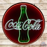 1930s Coca-Cola Single Sided Tin Neon Sign w/ Bottle