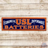 USL Economical Dependable Batteries Single Sided Porcelain Sign