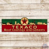NOS 1937 Texaco Roof Coatings and Cements Die Cut Single Sided Tin Sign w/ Logo 