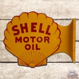 Shell Motor Oil Die Cut Double Sided Tin Flange Sign