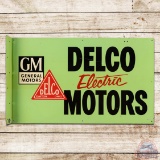 Scarce GM General Motors Delco Double Sided Tin Flange Sign w/ Logo