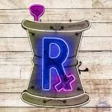 RX Drug Store Die Cut Single Sided Tin Neon Sign