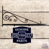 Chevrolet Genuine Parts Die Cut Double Sided Porcelain Logo Sign