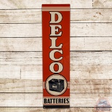 Amazing 1953 Delco Batteries Vertical Single Sided Tin Sign