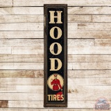 Hood Tires Vertical Single Sided Tin 6.5' Sign w/ Flag Man