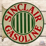 Sinclair Gasoline Double Sided Tin Flange Sign w/ Bar Logo