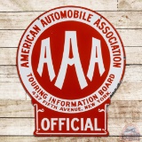Excellent American Automobile Association AAA Official Touring Information Die Cut DS Porcelain Sign