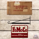 Amazing NOS Fomoco Genuine Ford Parts Double Sided Tin Sign w/ Factory Box & Paper