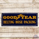 Goodyear Tires Belting Hose Packing Single Sided Porcelain Sign w/ Wingfoot Logo