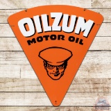 1971 Oilzum Motor Oil Double Sided Tin Sign w/ Oswald