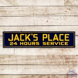 Jack's Place 24 Hours Sunoco Service Station Single Sided Porcelain Sign