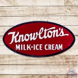 Knowlton's Milk Ice Cream 5' Double Sided Porcelain Sign San Antonio Texas