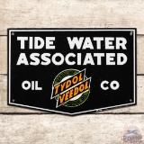 Tide Water Associated Tydol Veedol Gasoline Motor Oil Single Sided Porcelain Truck Door Sign