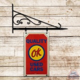 Quality Used Cars Value You Can Trust Double Sided Tin Logo Sign w/ Bracket