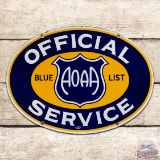 Exceptional Official AOAA Blue List Service Double Sided Porcelain Sign w/ Shield