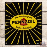 Pennzoil Safe Lubrication Single Sided Porcelain Sign w/ Logo