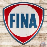 Fina Gasoline 6' Die Cut Single Sided Porcelain ID Sign