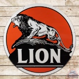 Superb Lion Gasoline 5' Double Sided Porcelain ID Sign w/ 