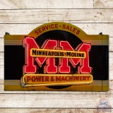 Minneapolis Moline Power & Machinery Sales Service Double Sided Porcelain Neon Sign