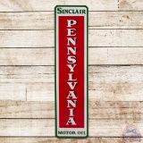 Fantastic Sinclair Pennsylvania Motor Oil Vertical Single Sided Porcelain Sign