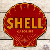 Superb Shell Gasoline Single Sided Porcelain Pump Plate Sign