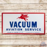Rare Mobil Vacuum Oil Aviation Service 4' Single Sided Porcelain Sign w/ Pegasus