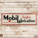 1933 Mobil Certified Lubrication Socony Vacuum 9' Single Sided Porcelain Sign w/ Pegasus