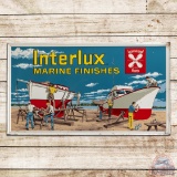 Interlux Marine Paints Emb. Single Sided Tin Logo Sign w/ Boats
